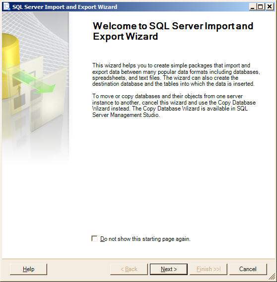 import and export wizard