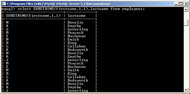 MySQL Substr example3