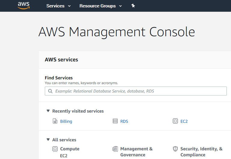 AWS console