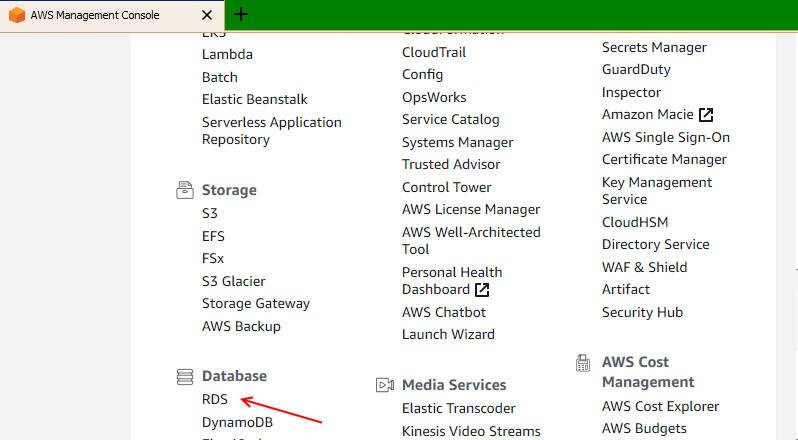 Amazon AWS RDS