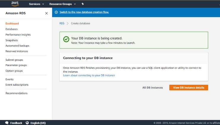 New database creation