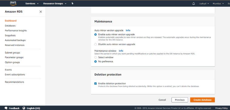 MySQL DB name