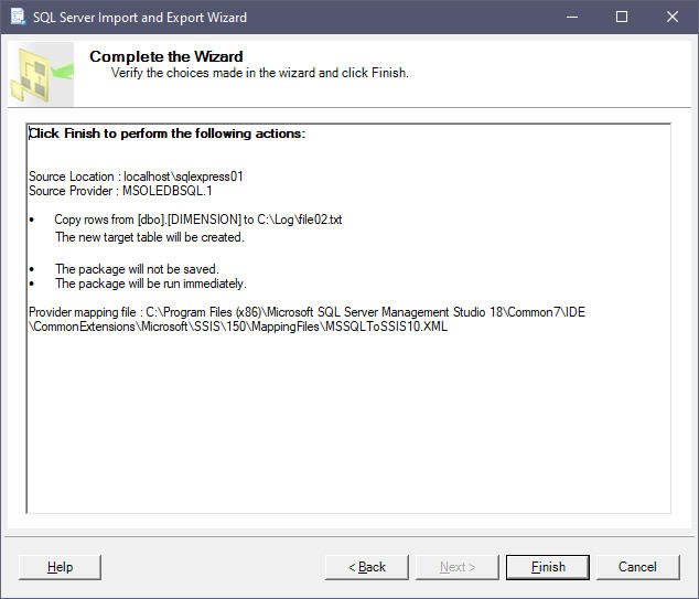 Finish screen