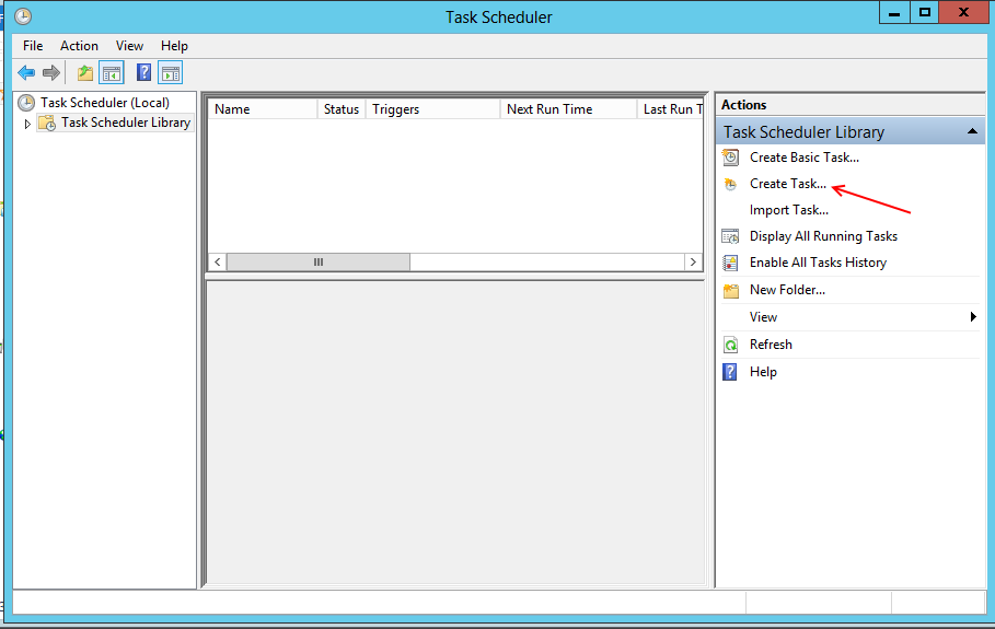 Task Scheduler create advanced task