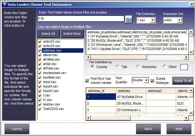 CSV files
