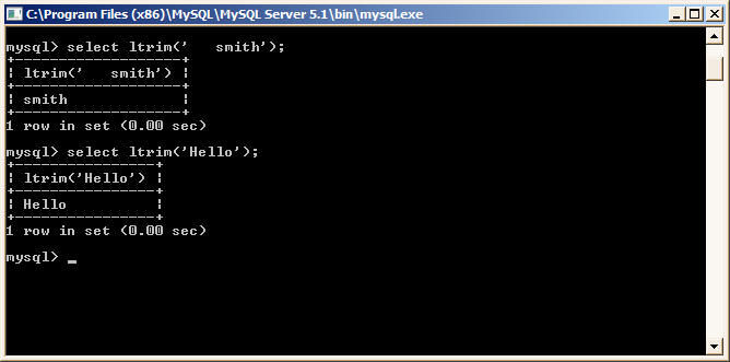 RTRIM function in MySQL
