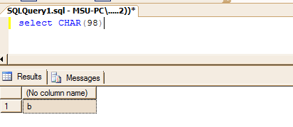 MSSQL CHAR function example