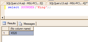 SOUNDEX four character code example