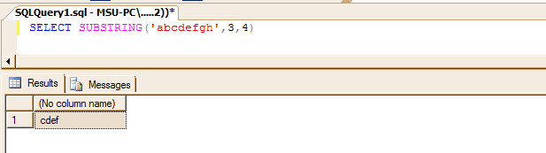 MSSQL SUBSTRING Example