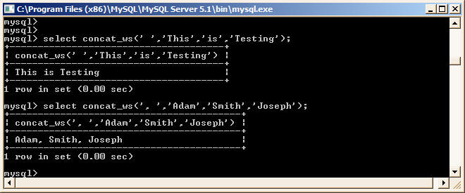 MySQL CONCAT_WS Function