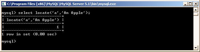 MySQL Locate Function example