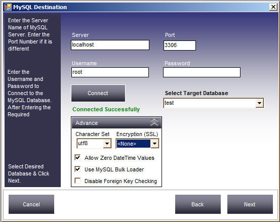 Select MySQL database