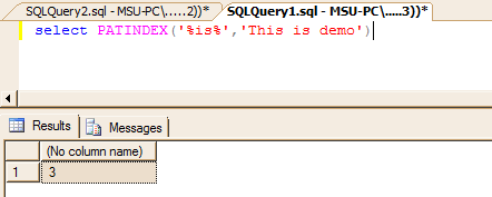 Patindex example