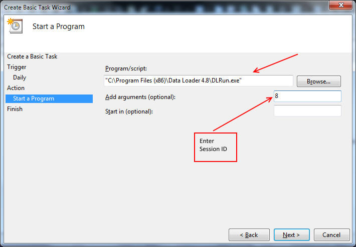 Task Scheduler program to run
