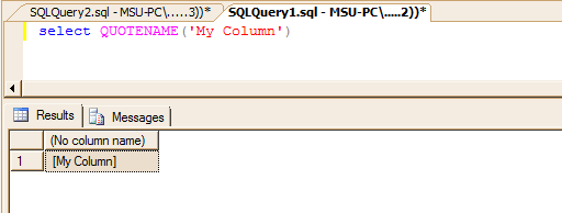 QUOTENAME function in MSSQL