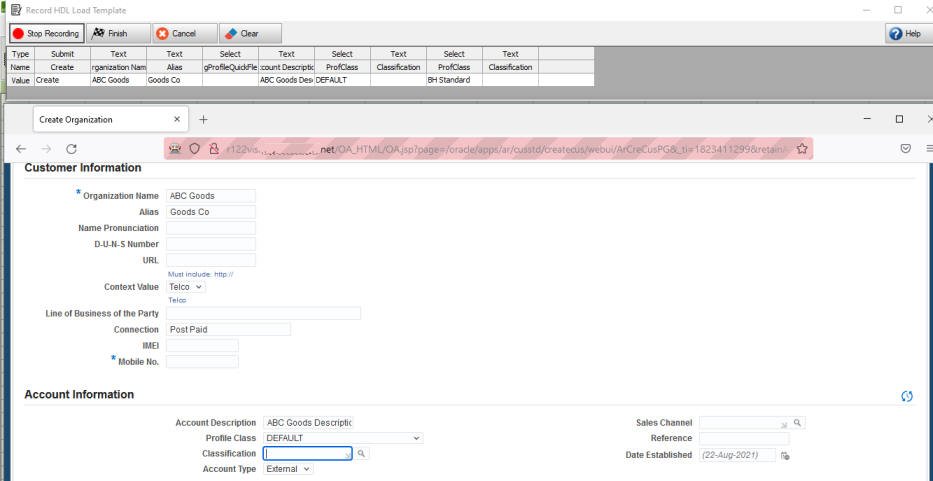 Record in Data Loader