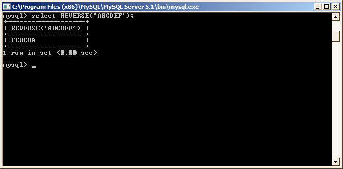 REVERSE function in MySQL