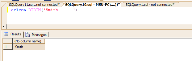 RTRIM Function Example 1