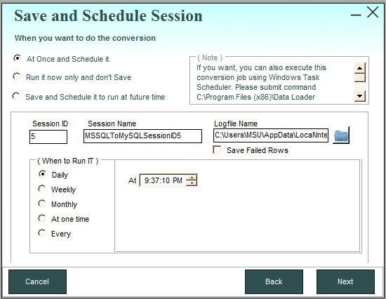 Save session in Data Loader