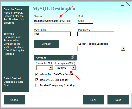 Using SSL file certificate in Data Loader