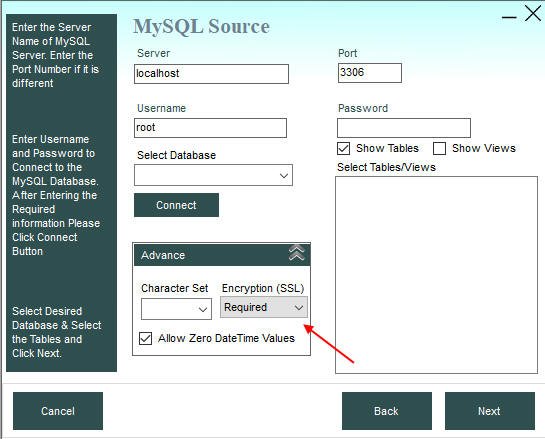 SSL required for MySQL