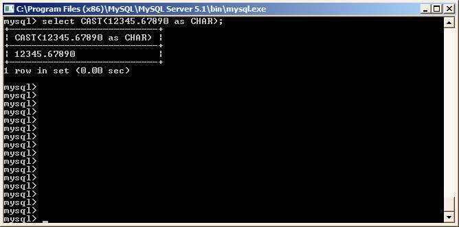 CAST function in MySQL