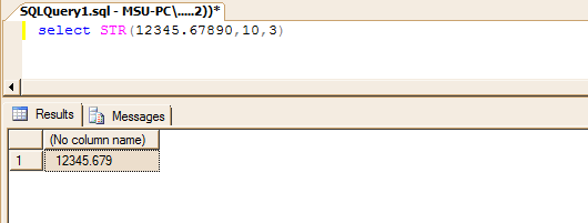 STR function in MSSQL