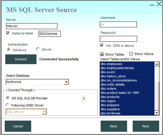 Tables to migrate to Amazon RDS
