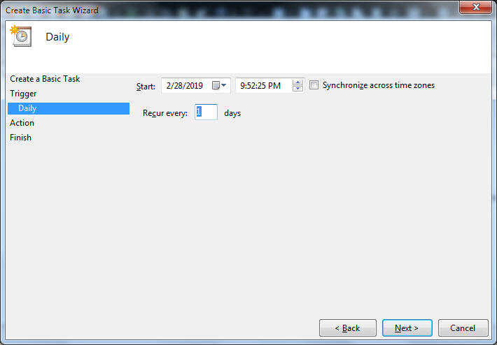 Task Scheduler interval details