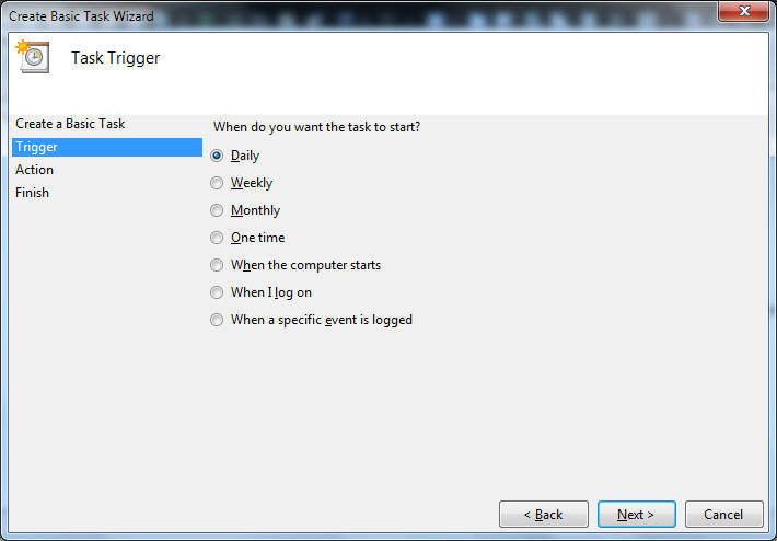 Task Scheduler interval