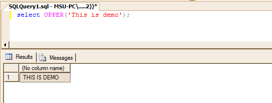 UPPER function Example in MSSQL