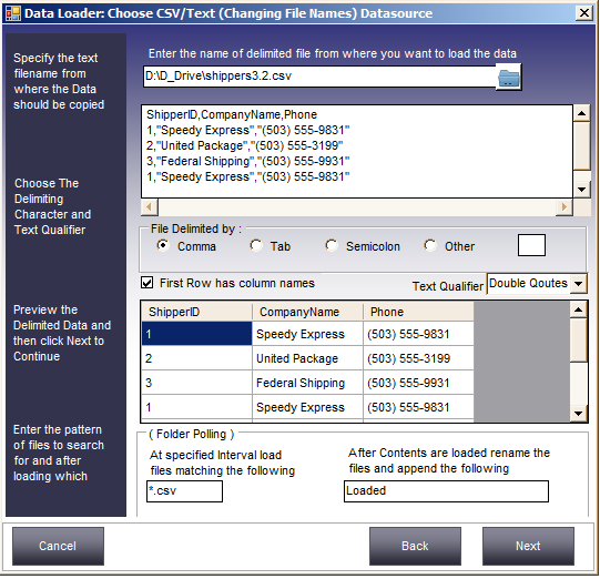 Folder Polling in Data Loader