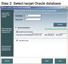 Oracle target database